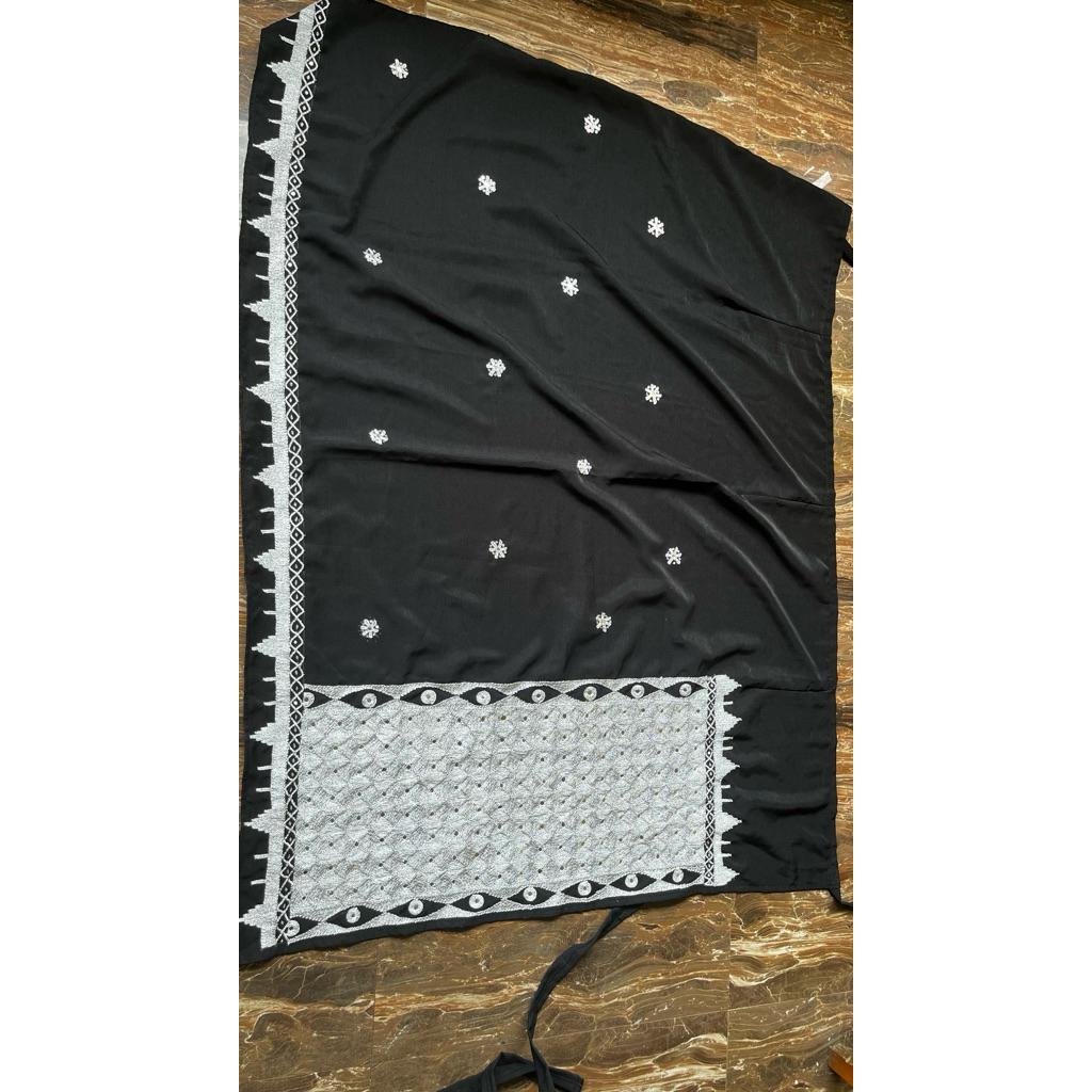 rok lilit tapis lampung sulam tangan benang silver