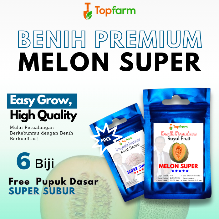 Benih Melon Madu Super / Benih Topfarm / Benih Melon Madu Jumbo / Benih Melon Golden / Benih Melon M