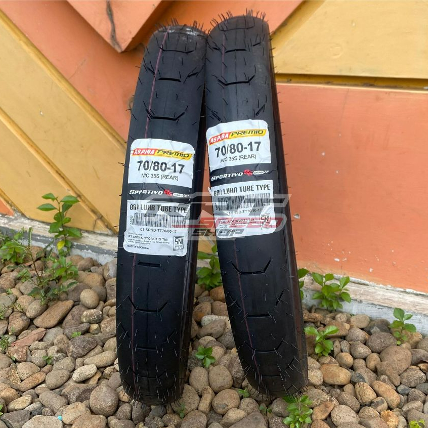 BAN LUAR ASPIRA PREMIO SPORTIVO RS DRAG 70/80-17 SOFT COMPOUND BAN BALAP DRAG BIKE TUBE TYPE