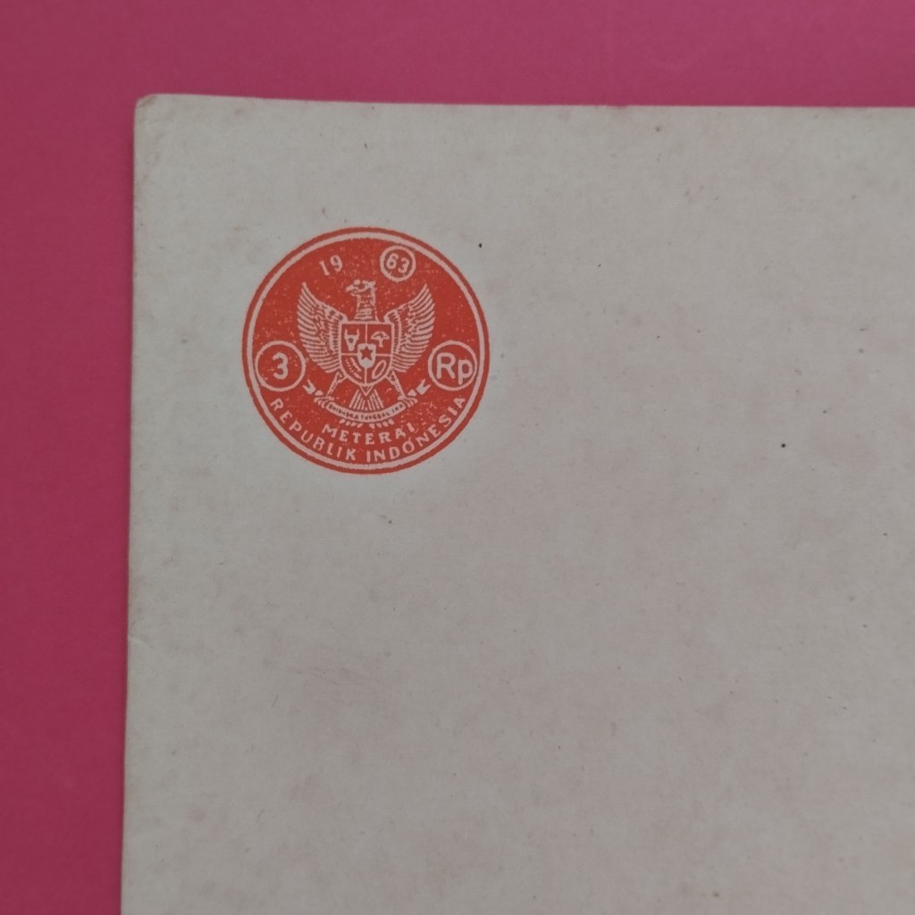 

Kertas Segel Kuno Rp 3 Tahun 1963 Dobel