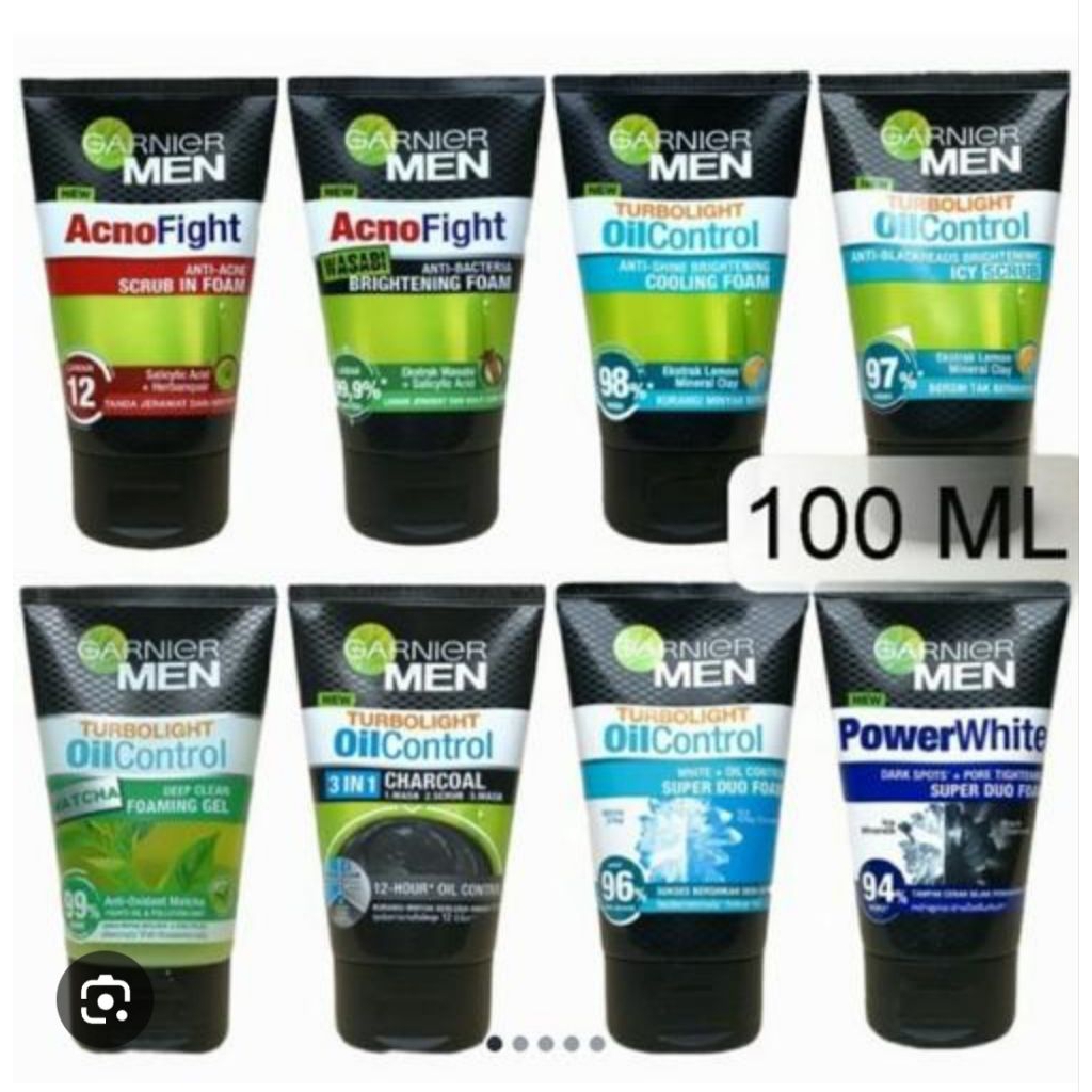 Garnier men facial wash 100 ml / garnier acne / garnier scrub