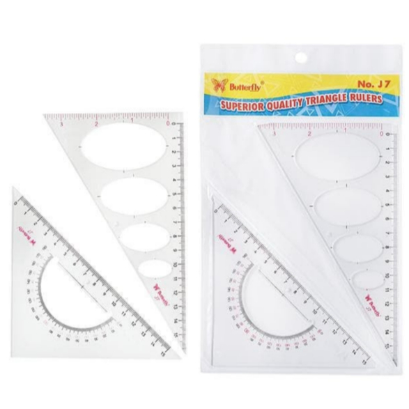 

Penggaris Segitiga No 7 Transparan 20 cm dan 14cm Butterfly (J7)
