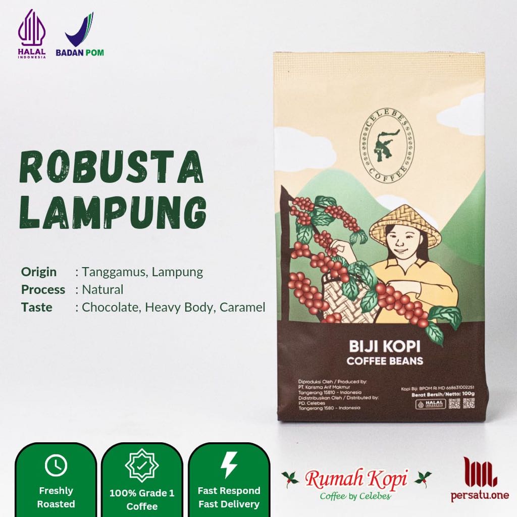

[CELEBES COFFEE] Kopi Robusta Lampung Bubuk/Biji/Espresso