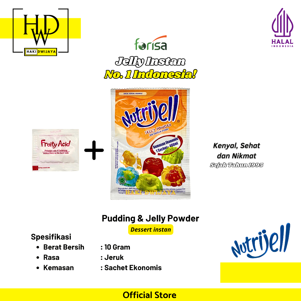 

Nutrijell Jelly Ekonomis Bubuk Jelly Serbaguna 10 gram x 12pcs Rasa Jeruk