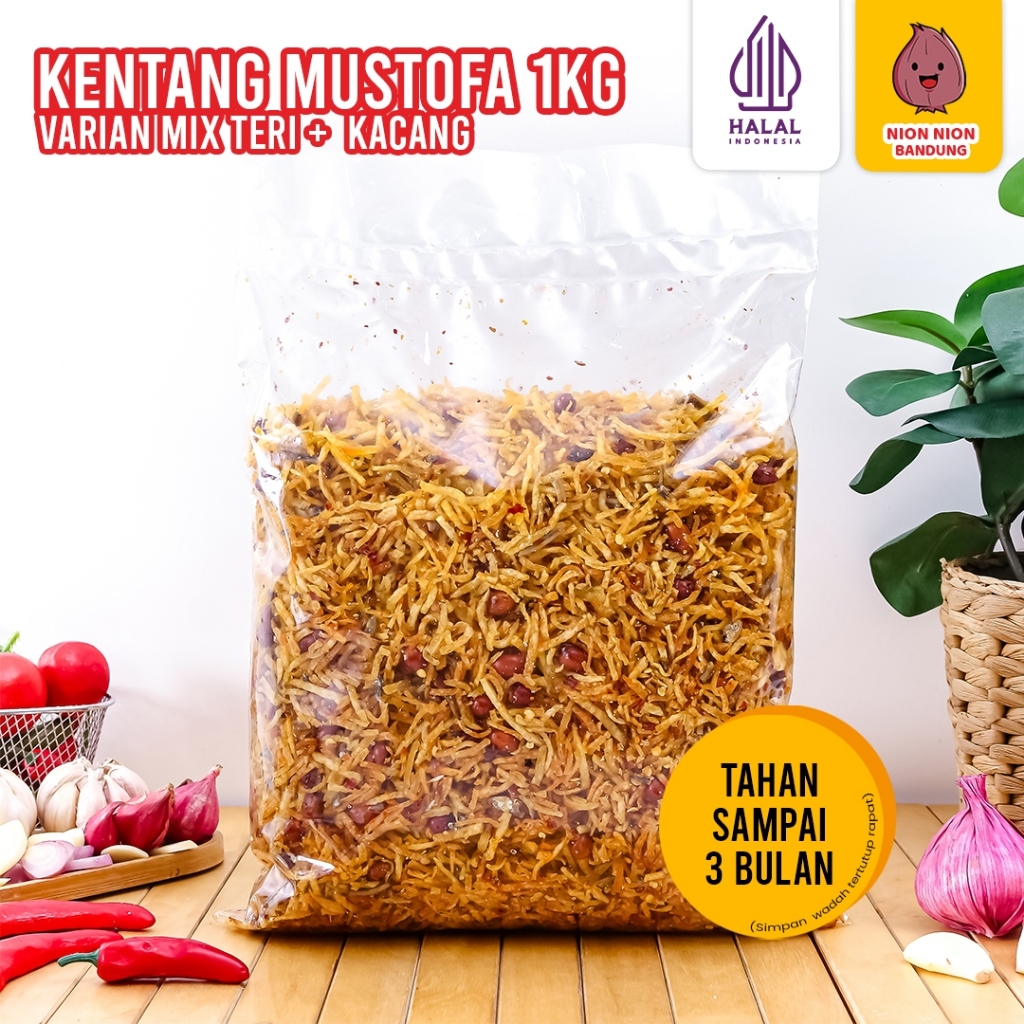 

Kentang Mustofa Kemasan 1 Kg Rasa Original Balado Pedas Manis Gurih Tanpa Pengawet Homemade Mustopa