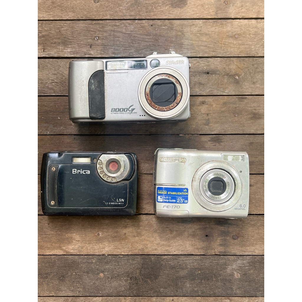 Kamera Saku Dijital / Digital Pocket Camera Jadul klasik Merk Olympus, Brica, Sea&Sea