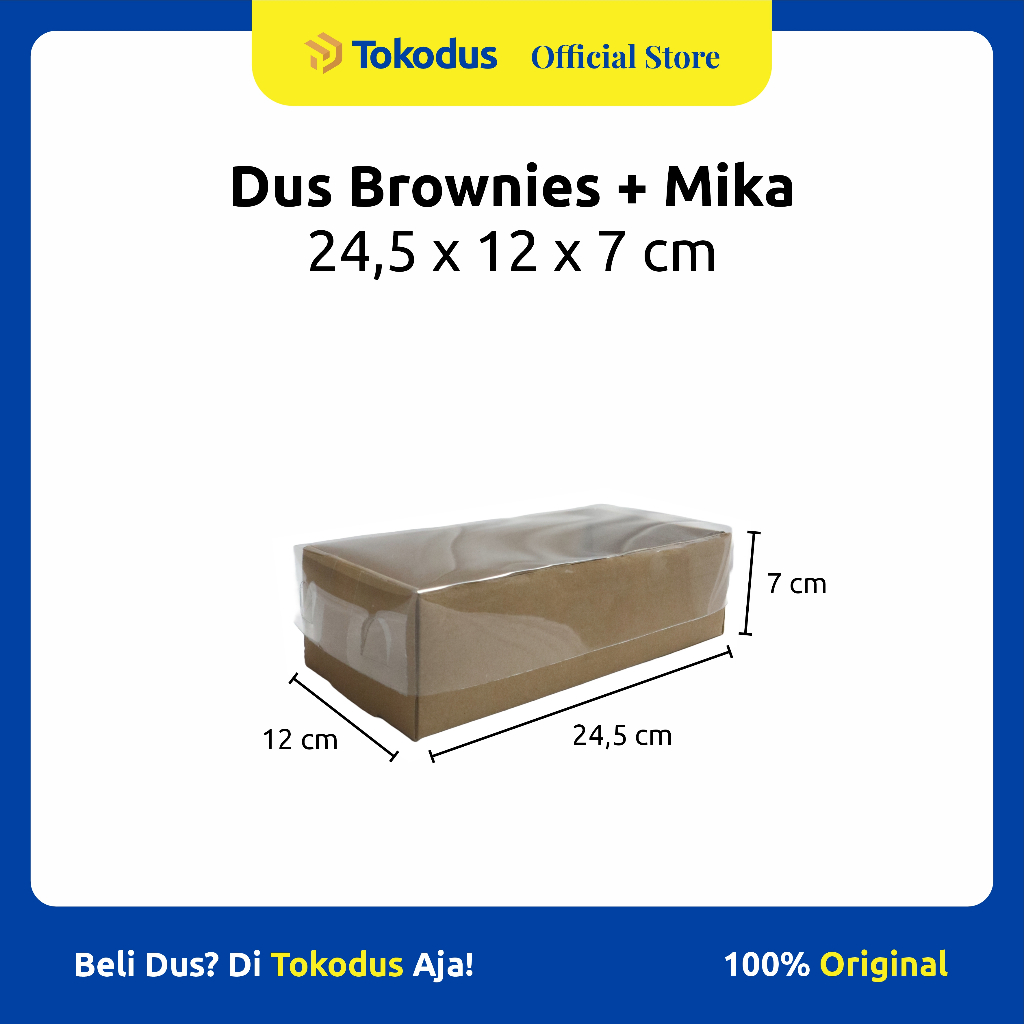 Kardus Box Kue | Box Hampers | Box Hantaran Tutup Full Mika | Dus Kue Mika uk 24,5 x 12 x 7 cm - Tok