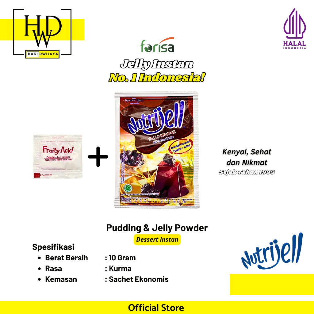 

Nutrijell Jelly Ekonomis Bubuk Jelly Serbaguna 10 gram x 12pcs Rasa Kurma