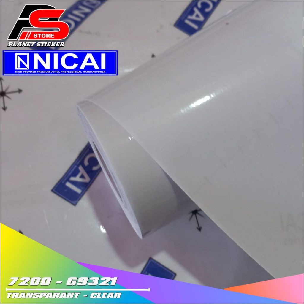 Stiker Skotlet Transparan Kertas NICAI Clear 7300 Transparan bening Glossy