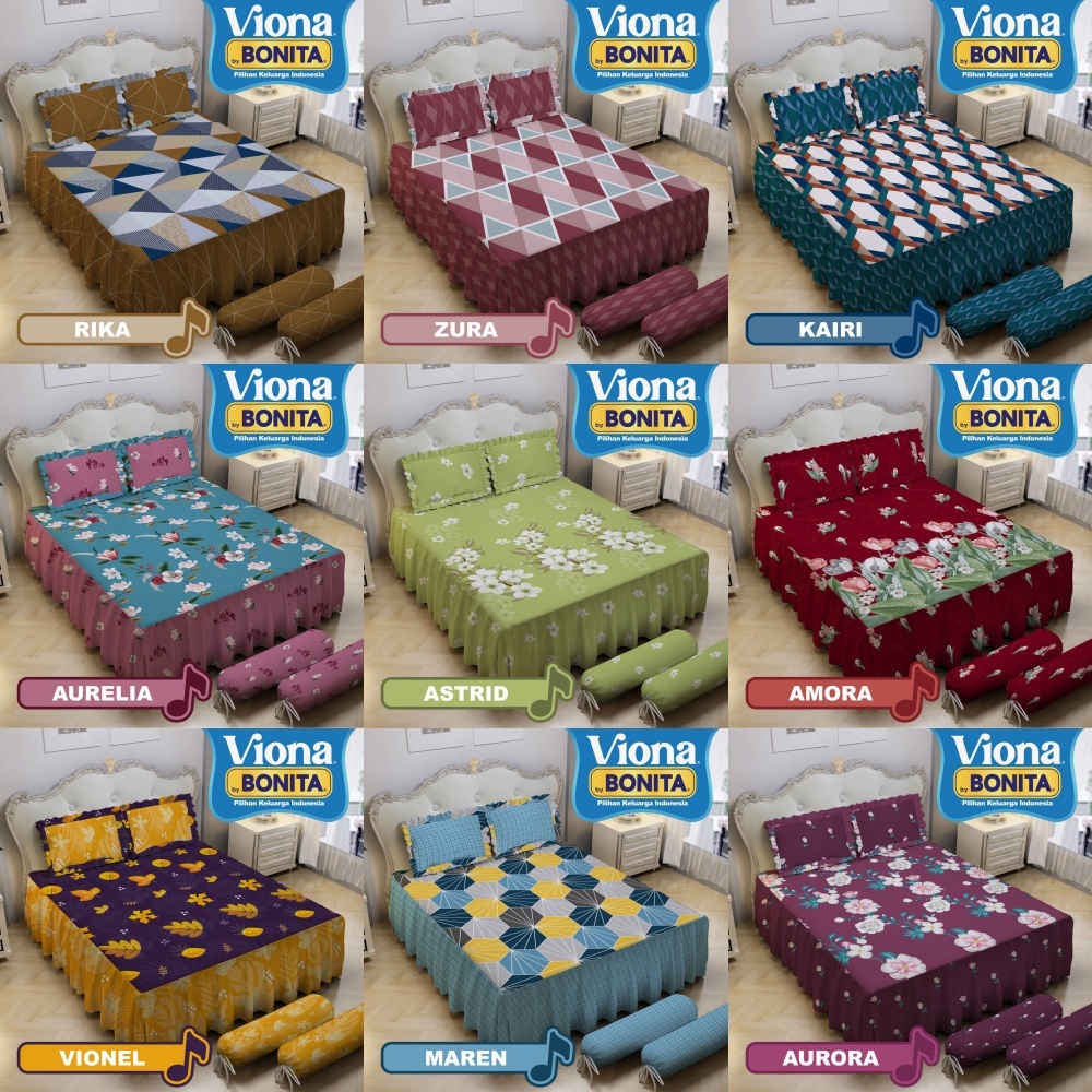 Sprei RUMBAI Queen VIONA (160x200) BY BONITA Terlaris pilihan