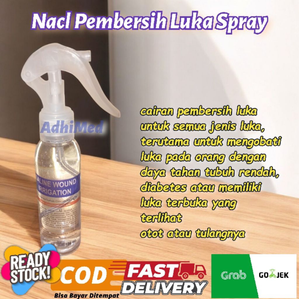 nacl spray 100ml / cairan pembersih luka  100ml / wound saline irigation 100ml