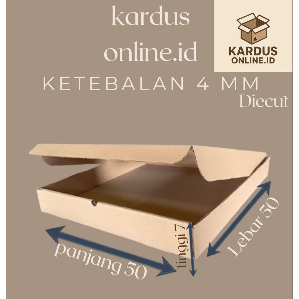 

Kardus packing Uk 50x50x7 Diecut 3ply