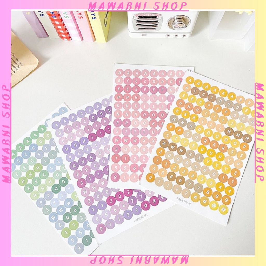 

MAWARNI Sticker Huruf Alphabet Untuk Diary Sticker Dekorasi Jurnal Scrapbook Sticker Abjad