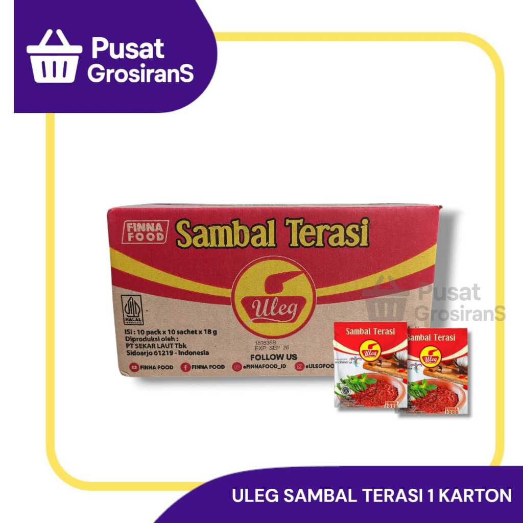 

Sambel Uleg Finna Sambal Terasi 1 Karton isi 10 pack x 10 pcs