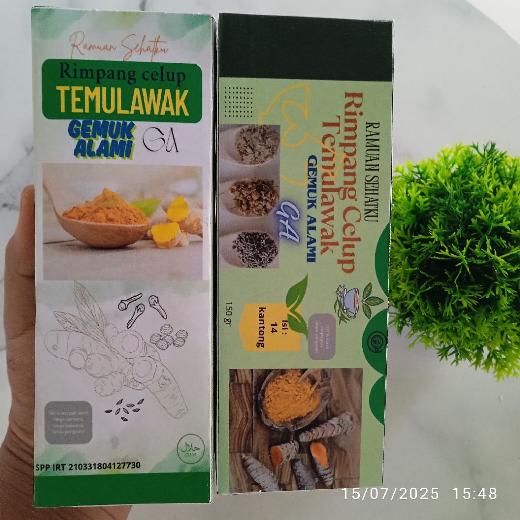 

RAMUAN SEHAT GEMUK SEHAT ALAMI || PENGGEMUK ALAMI || RIMPANG CELUP TEMULAWAK ISI 14 KANTONG || JAMU SEDUH TEMULAWAK
