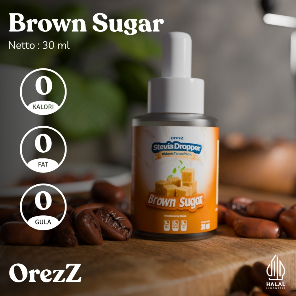 

OREZZ Stevia Dropper Tetes 30 ml dan 10 ml SUGAR FREE Rasa Gula Merah Aren Natural Sweetener Asli / Pemanis Stevia Cair Murni - Gula Diabetes & Diet