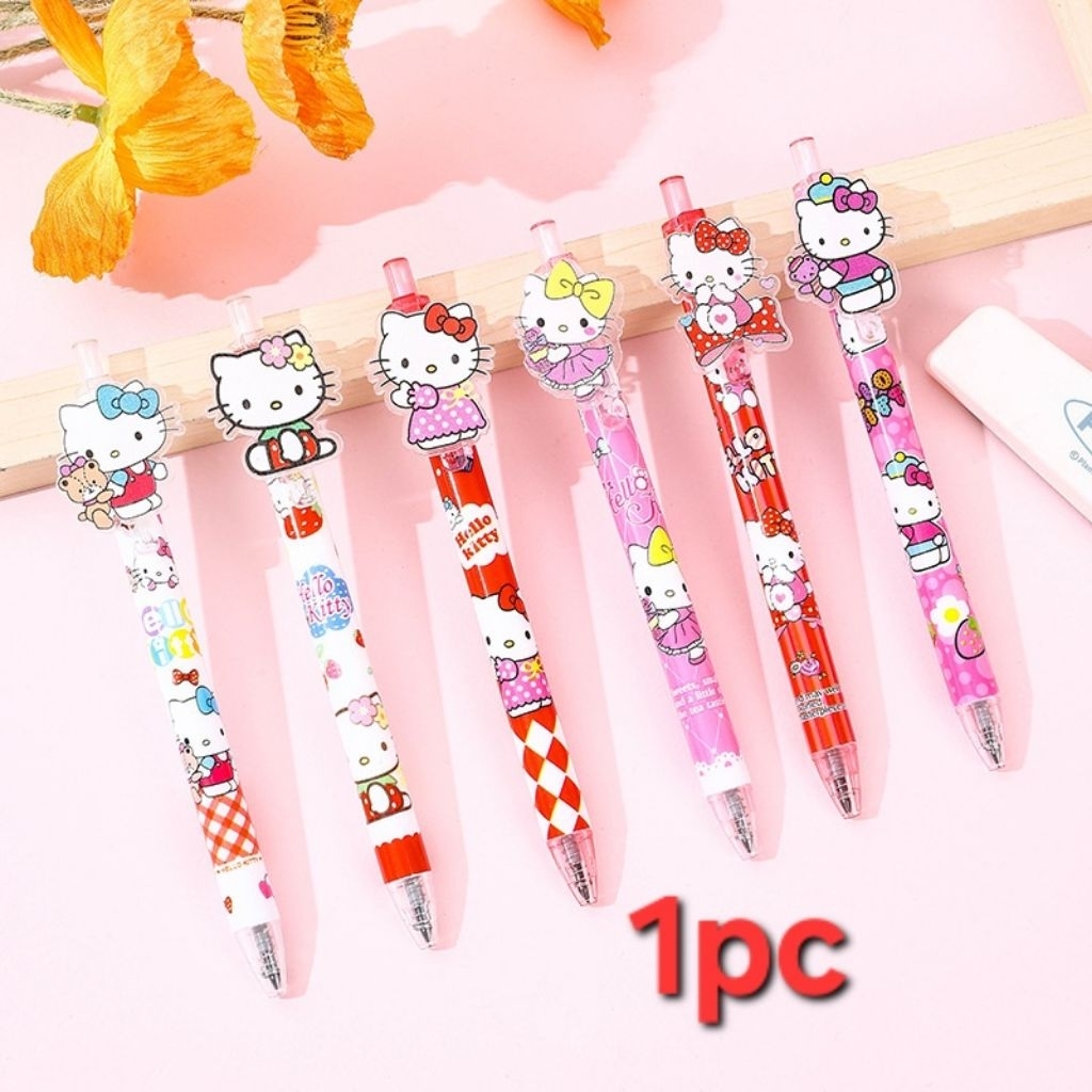 

(1PC) Pulpen Gel tinta hitam Pena Gel karakter sanrio bolpen alat tulis sekolah kantor