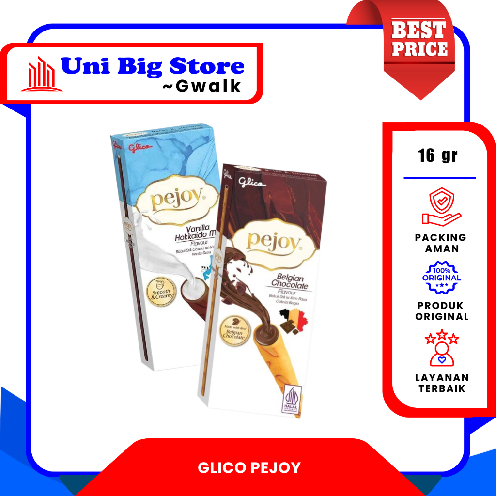 

GLICO PEJOY STICK STIK BISKUIT BELGIAN CHOCOLATE - VANILLA HOKKAIDO - 16 gr