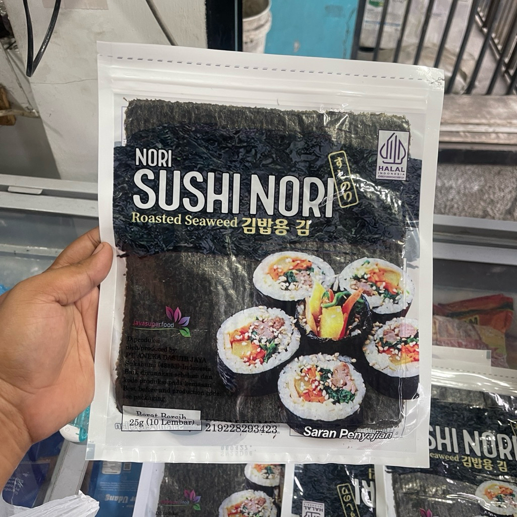 

Nori sushi nori halal 25 gr isi 10 lembar/Nori sushi