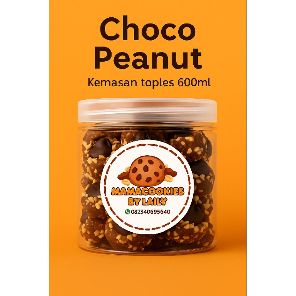 

Kue kacang coklat/choco peanut toples 600ml