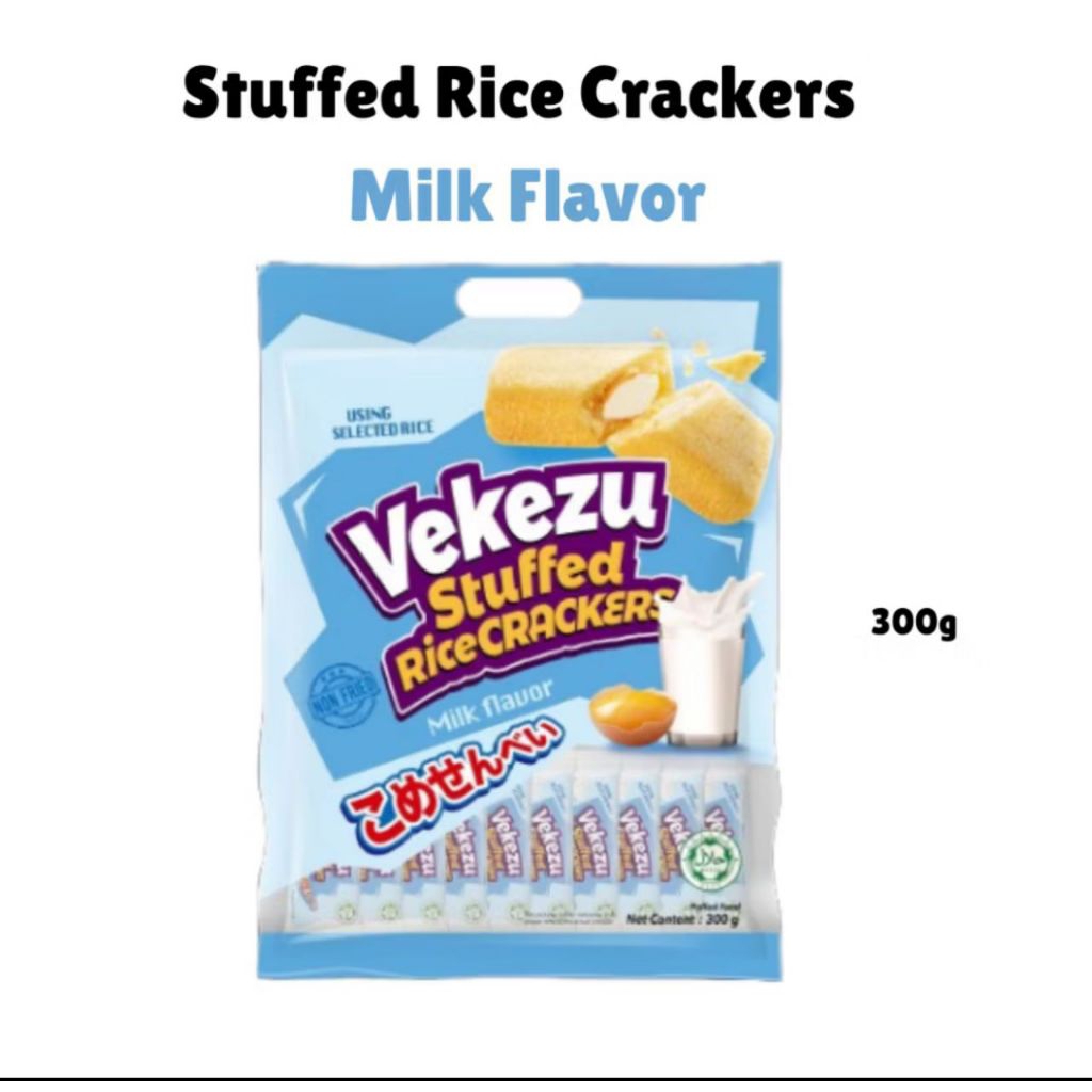 

VEKEZU STUFFED RICE CRACKERS SNACK MILK FLAVOR