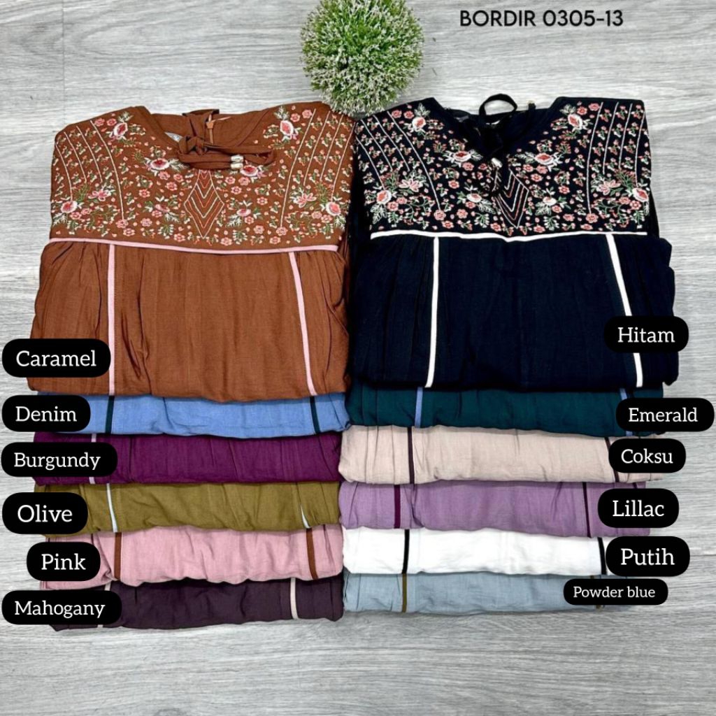 gamis salvina katun crinkle bordir