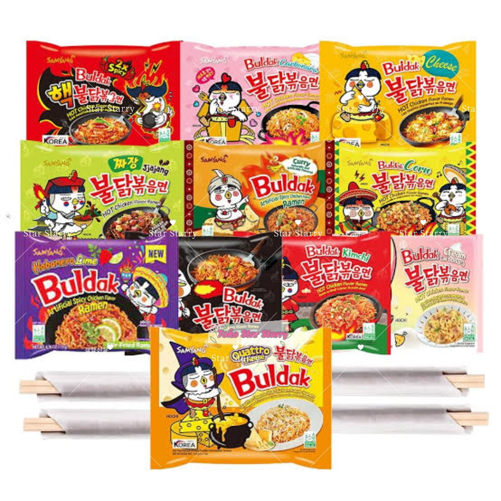 

SAMYANG HOT CHICKEN RAMEN 140 GR- MIE Samyang Quattro Cheese Samyang Carbonara Cheese Snack Viral Halal MUI