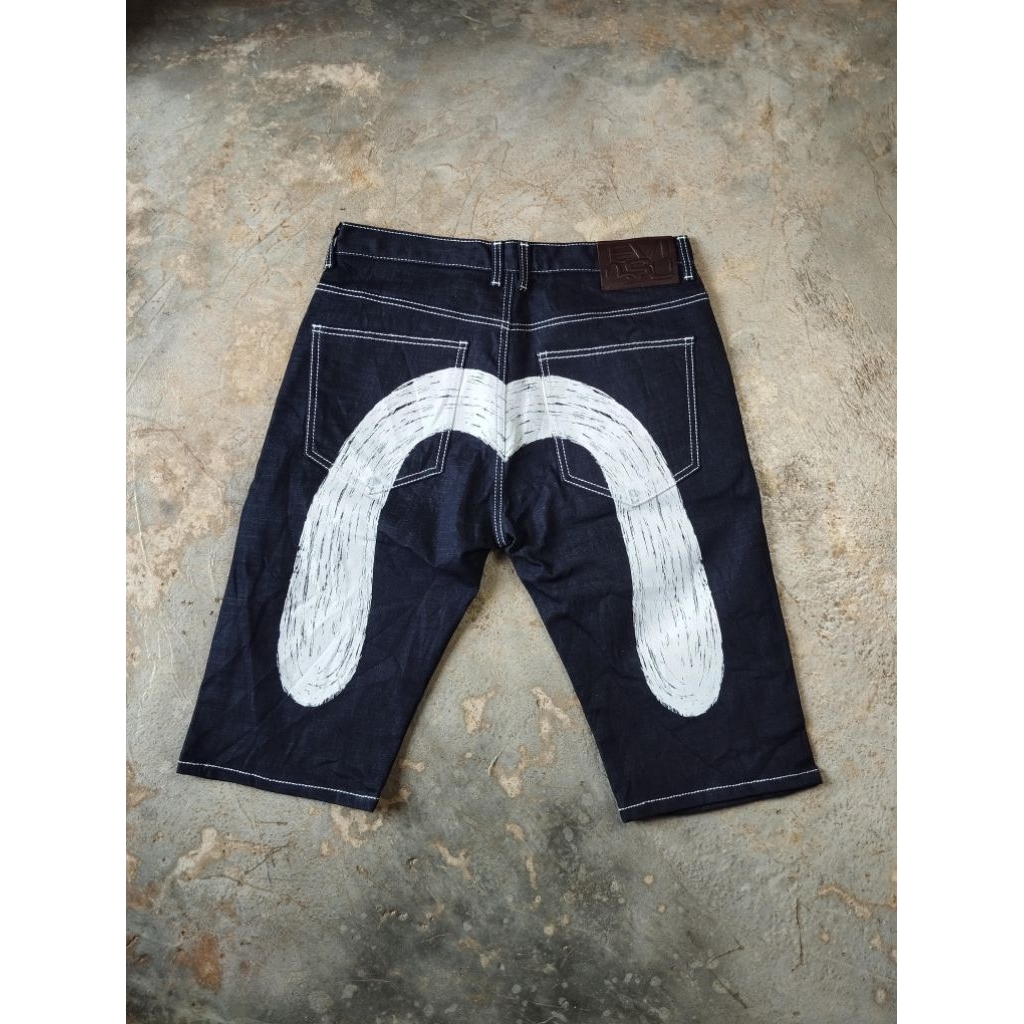celana pendek jeans evisu big logo