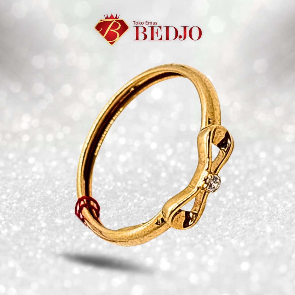 Cincin Emas Infinity Mata Tengah | Perhiasan Emas Cincin Ring | Jewelry Ring Gold Knot Infinity