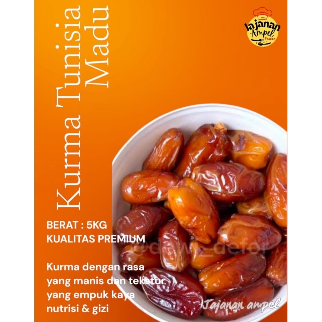 

KURMA TUNISIA MADU PREMIUM GRADE A KEMASAN KARTON 5KG