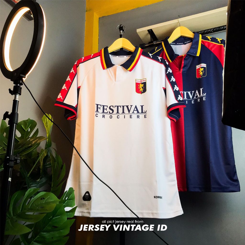 Jersey Genoa 1999-2000 Festival Away Putih | Home Lengan Pendek | Jersey Genoa Vintage Retro | Jerse