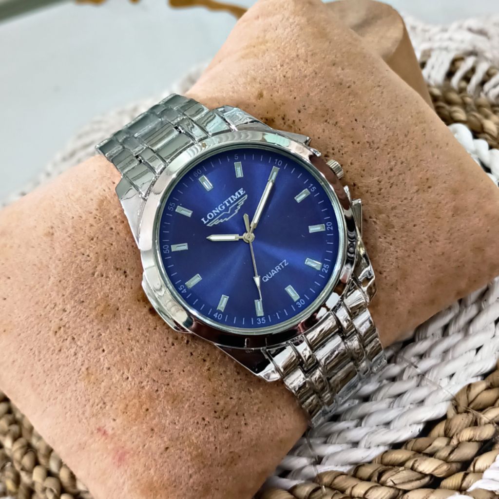 Jam Tangan Pria Longtime Mewah Dan Elegan Jam Tangan Pria Rantai Stell Jam Tangan Formal Tali Rantai