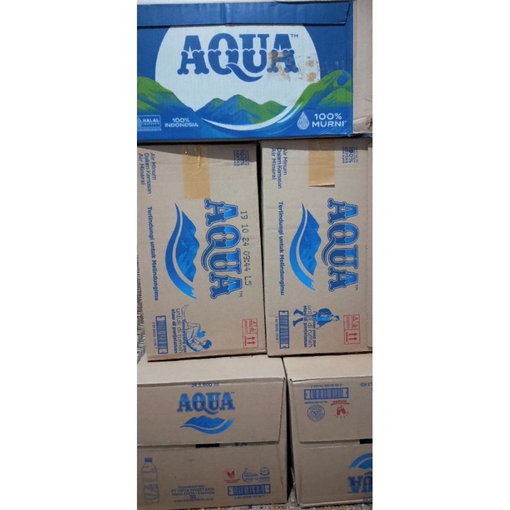 KARDUS AQUA  BEKAS LAYAK PAKAI  KARDUS BOTOL 600ML
