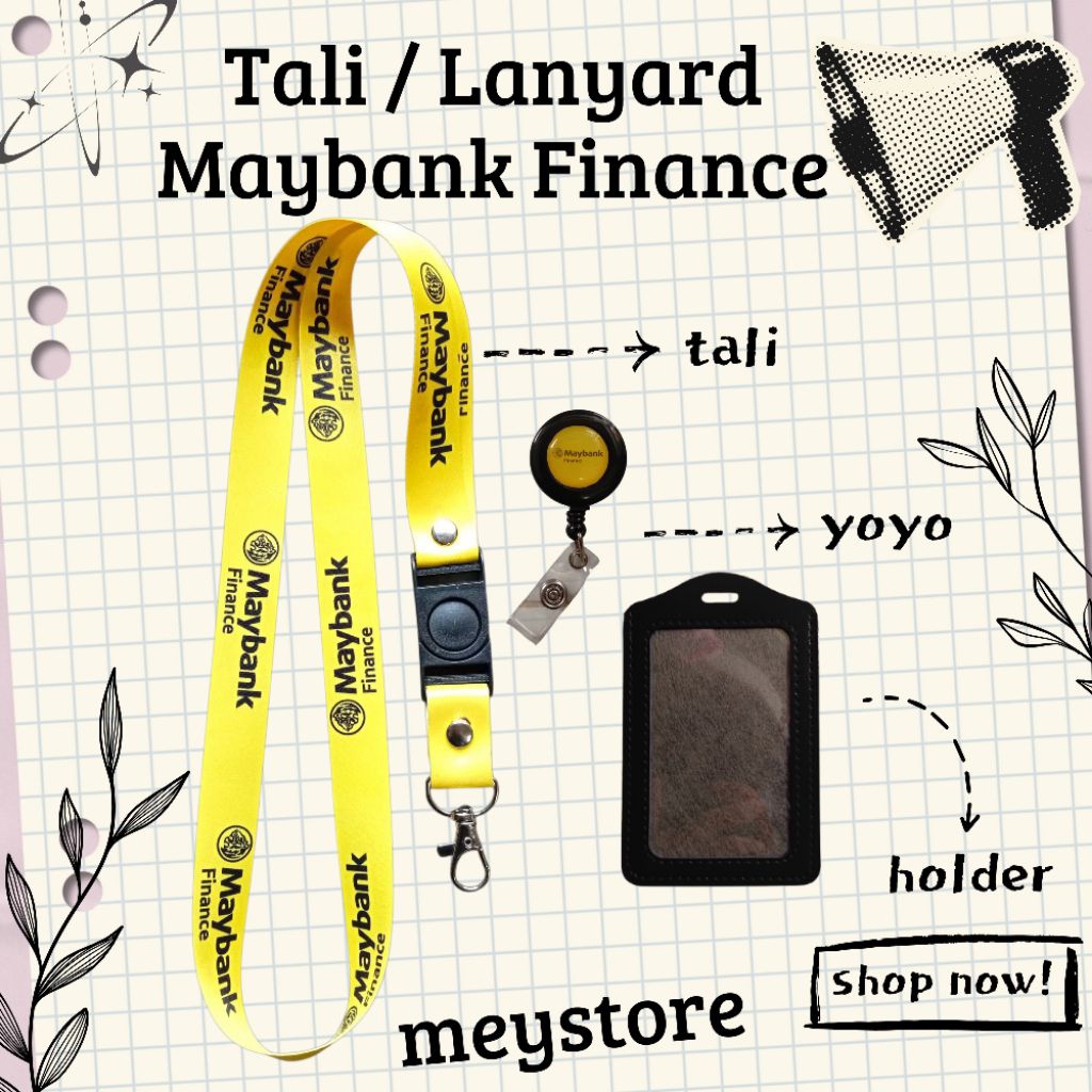 

READY! Tali Gantungan / Lanyard MAYBANK FINANCE Kuning [STOCK MELIMPAH] Termurahhh!!!
