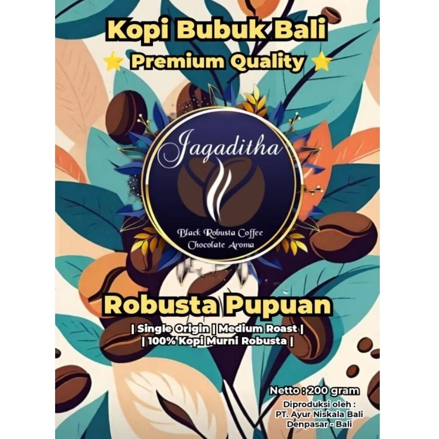 

Kopi Bali Robusta | Jagaditha | Kopi Murni | Premium | 200 gram