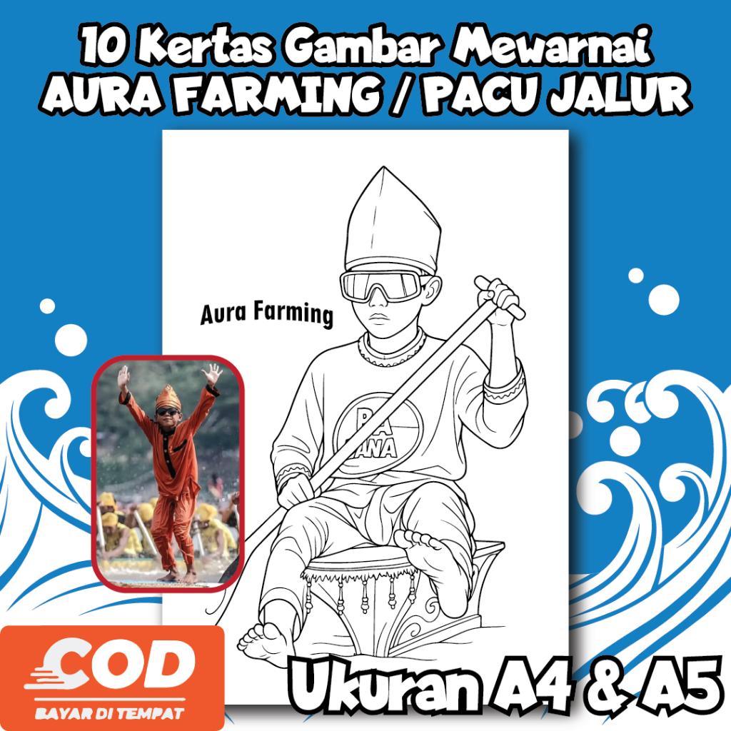 

10 Kertas Gambar Mewarnai Kid Aura Farming Pacu Jalur Mendunia / Ukuran Kertas A4 & A5