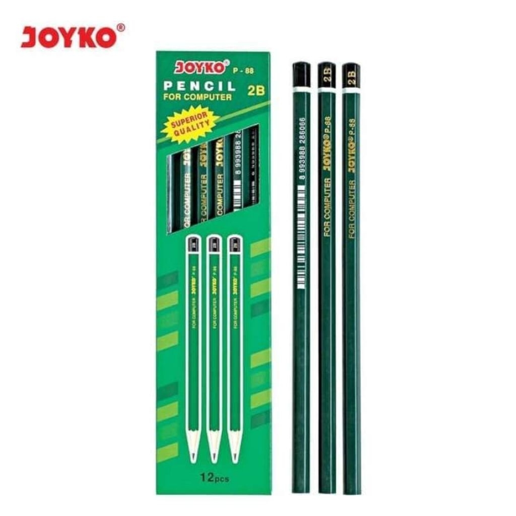 

[pack] Pensil Komputer Gambar Kayu 2B Joyko P-88 1 pack isi 12 Drawing Pencil murah