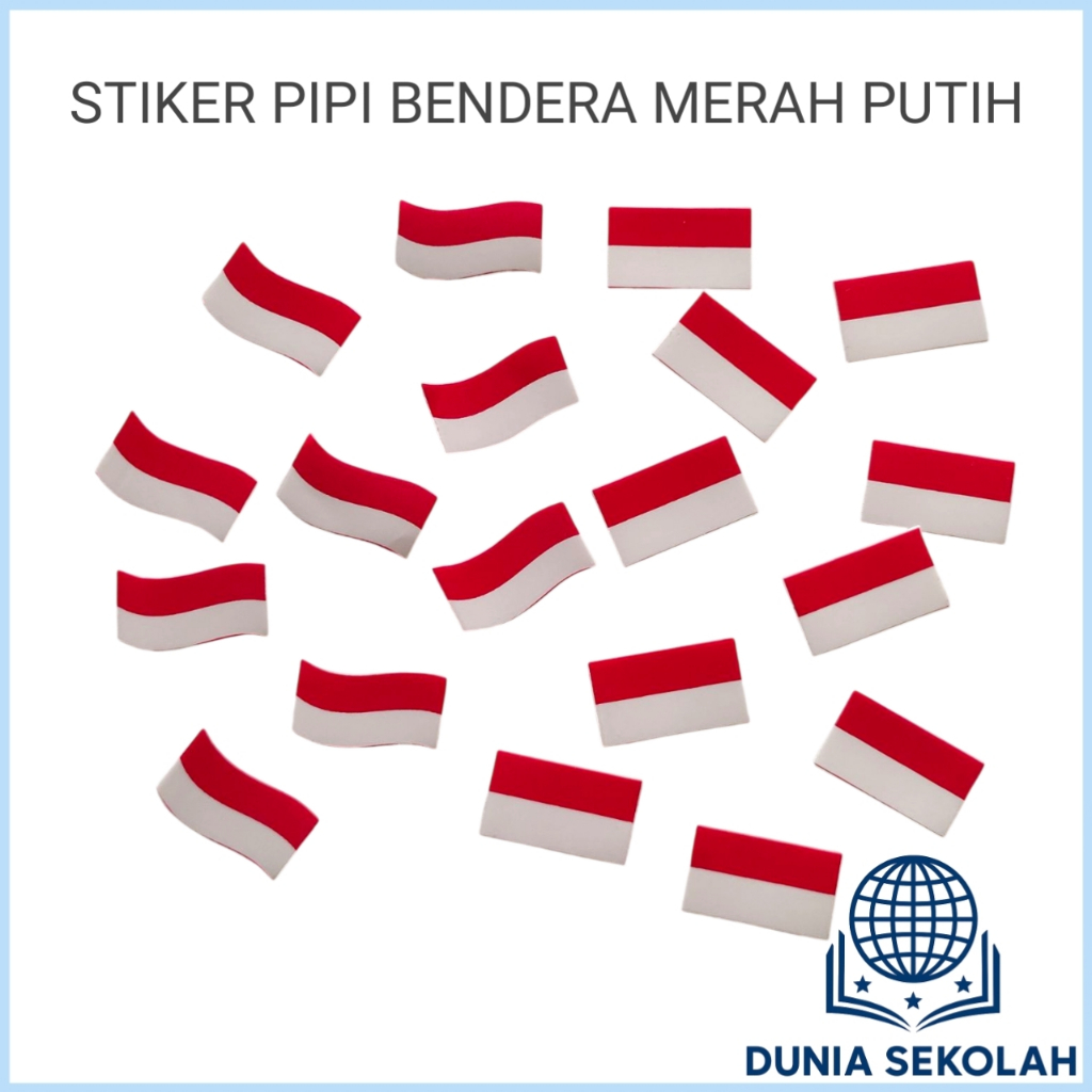 

Dunia Sekolah - 20 pcs Stiker Pipi Merah Putih Stiker Bendera Indonesia