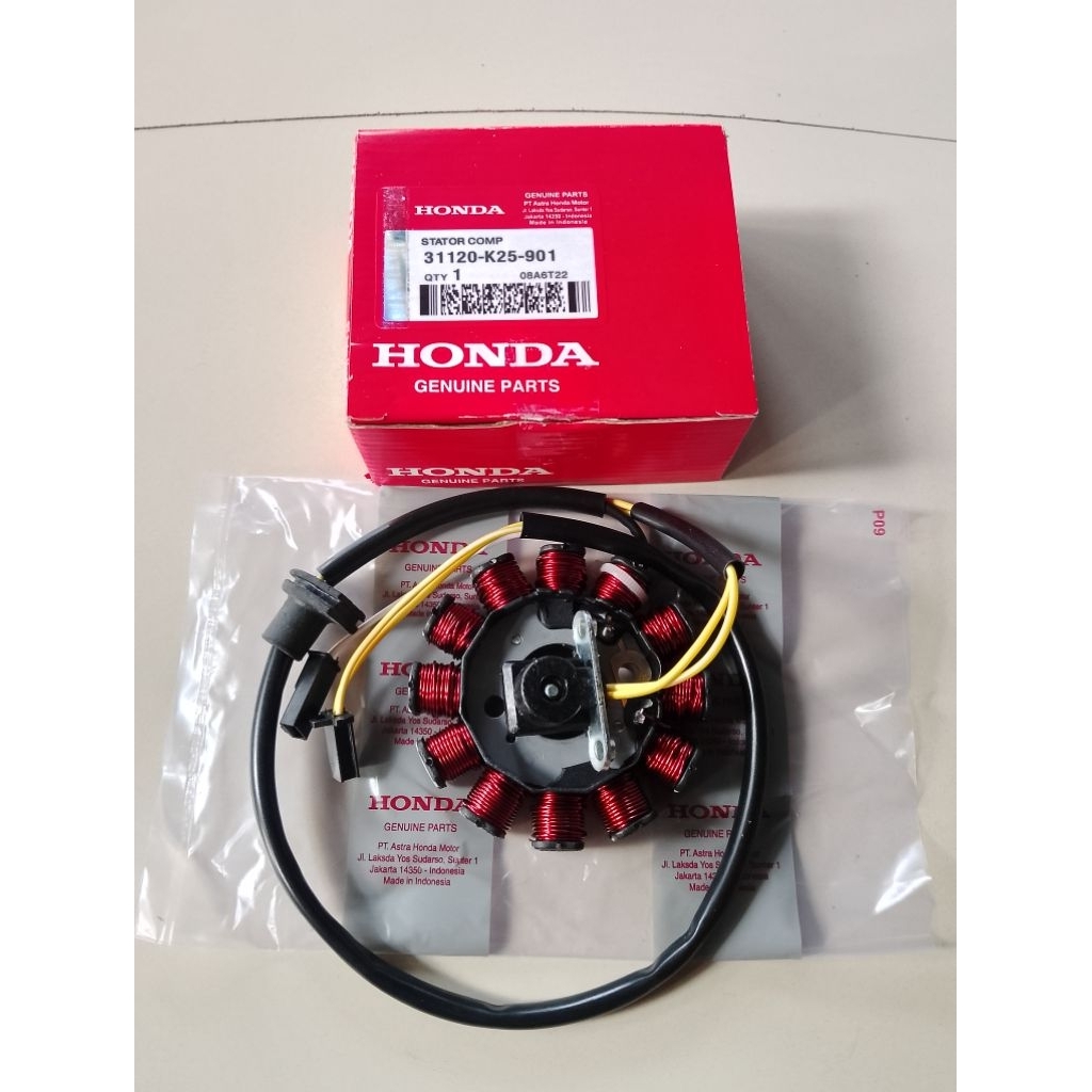 Spull Assy Stator Pulser Honda Beat Fi  Vario 110 Fi Scoopy Fi /Stater kasar kode K 25/kzL