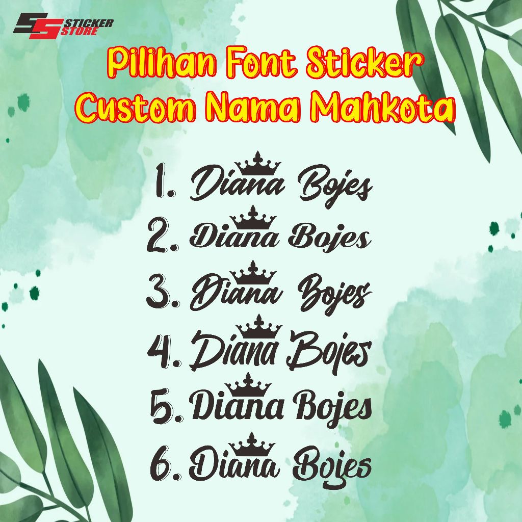 

Stiker Nama Mahkota Custom Hologram Pinggiran Hitam / hologram dan gold