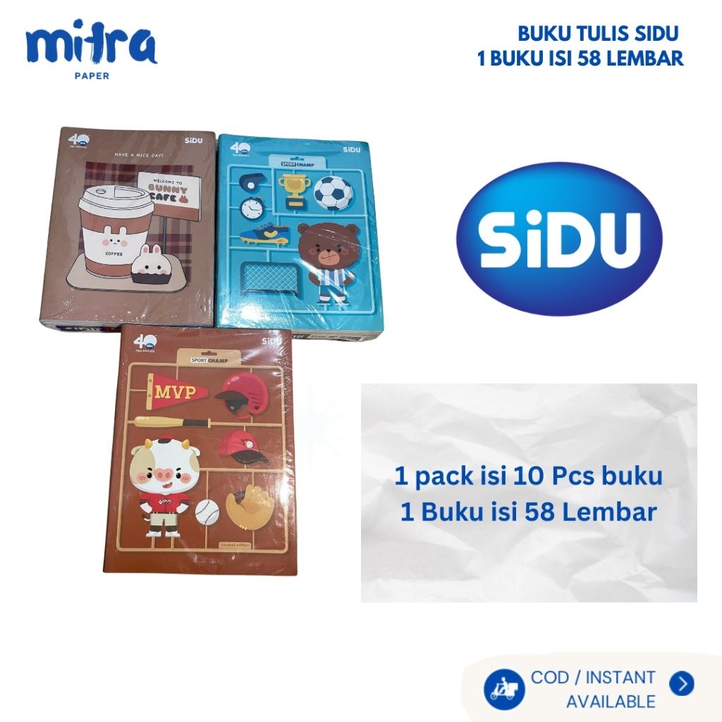 

Buku Tulis SIDU 58 Lembar ( Sinar Dunia Tjiwi), Buku Tulis Eceran Partai Merk SIDU