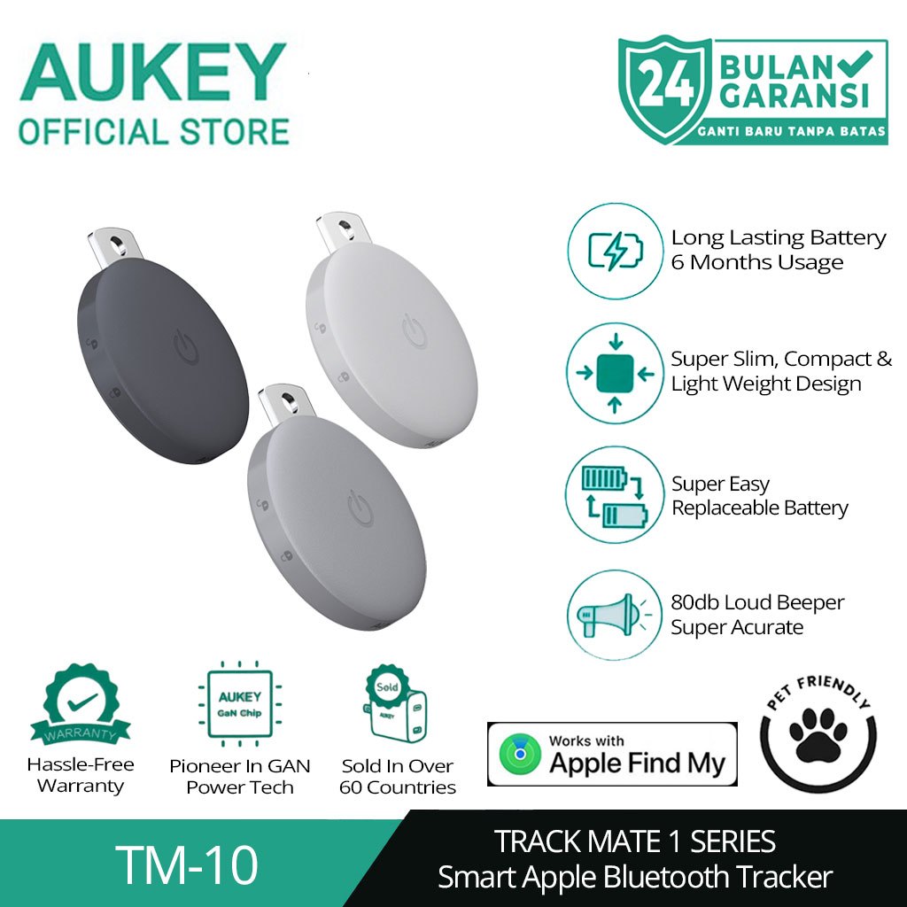 AUKEY Smart Mini AirTag Bluetooth Tracker For Apple Track Mate 1 Series TM-10