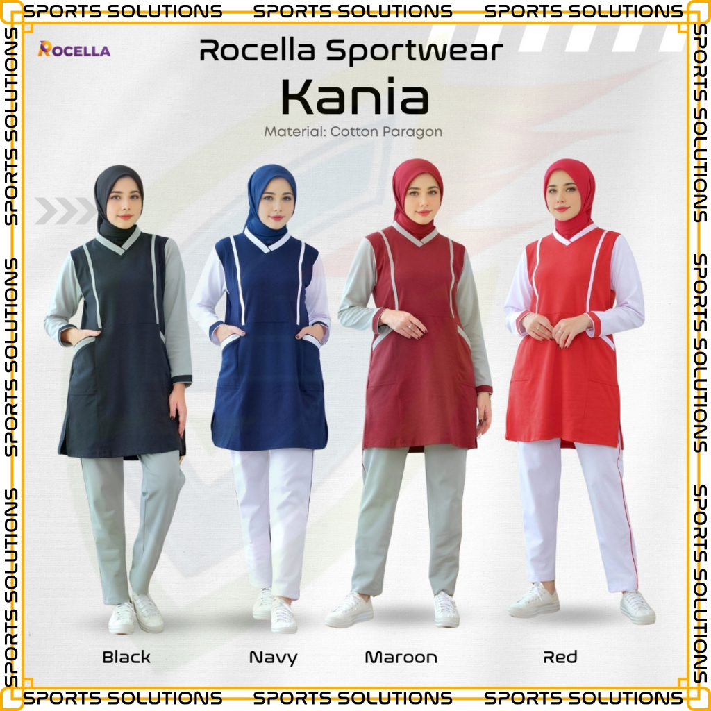 SETELAN OLAHRAGA MUSLIMAH - SERAGAM OLAHRAGA - SETELAN ZUMBA - BAJU OLAHRAGA MUSLIMAH ROCELLA SPORTW