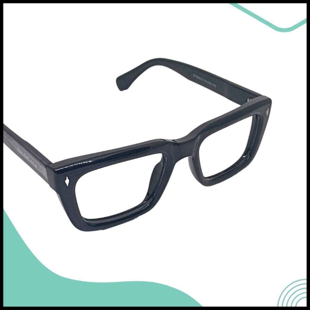 592212 - Kacamata Tebal Kotak Persegi Panjang Pria Wanita Super Stylish Gaya Skena Bisa Minus, Silin