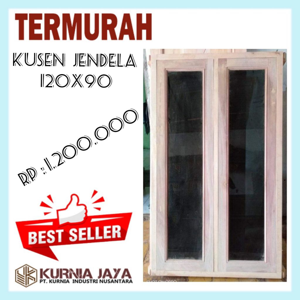 Kusen Jendela Gandeng Kayu Mahoni
