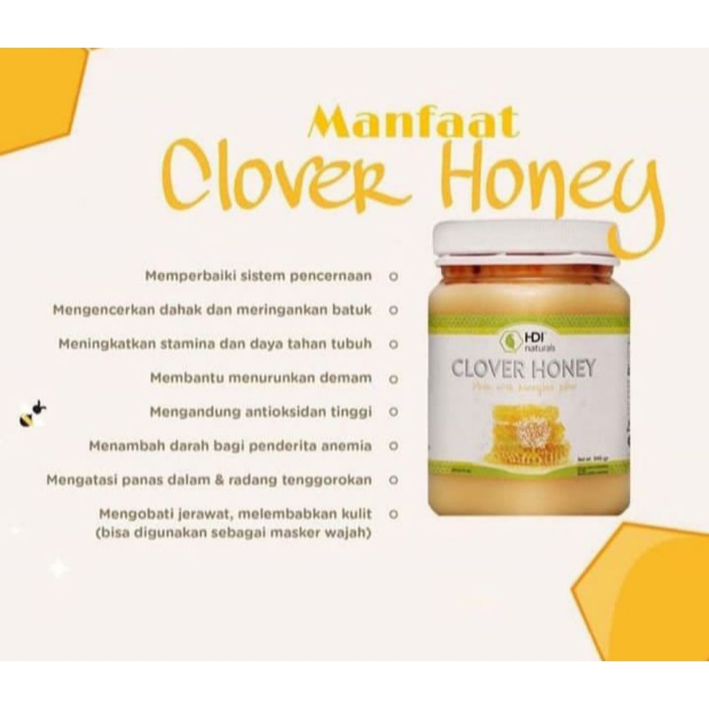 

madu clover honey 500gr exp 2028 ori free sendok kayu