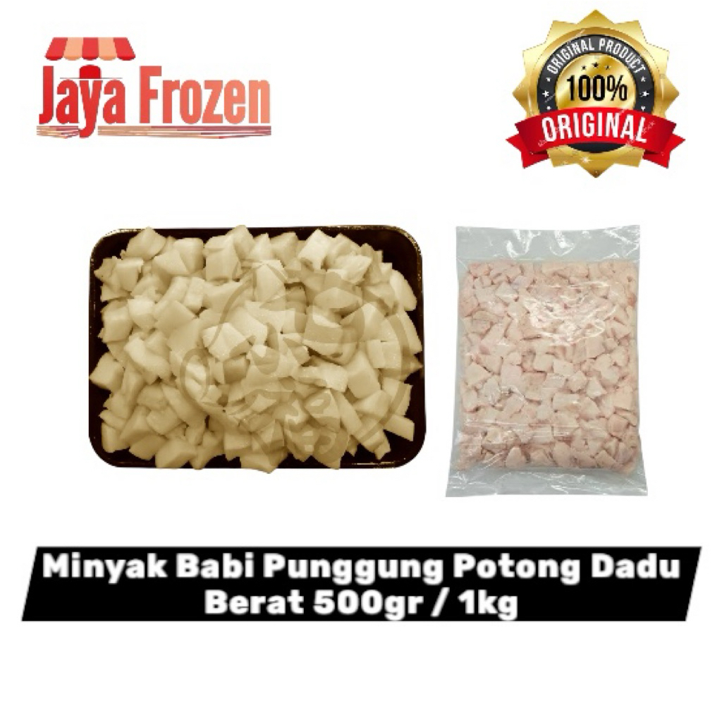 

Minyak Babi Punggung Potong Dadu - Lemak Punggung Murni Tanpa Campuran Minyak Perut - Berat 500gr/1kg