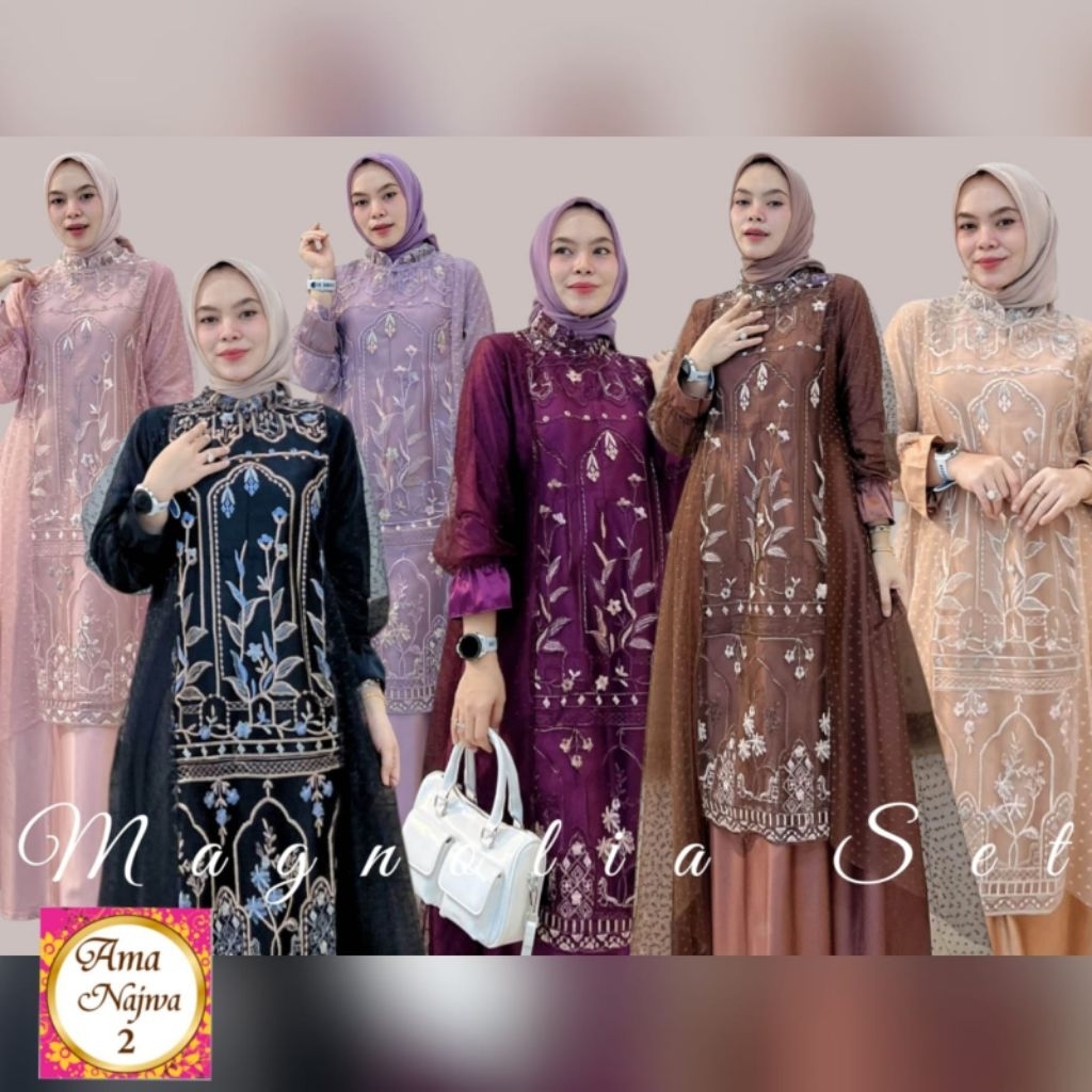 100% ORI magnolia dress brokat by amanajwa - Helwa dress brokat kondangan ori zaifa | helwa dress br