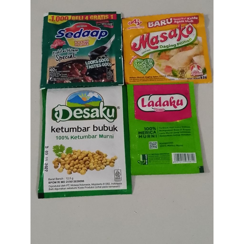

Kecap Sedaap+Masako+Ketumbar Bubuk+Ladaku Paket 3Ae (TRB148)