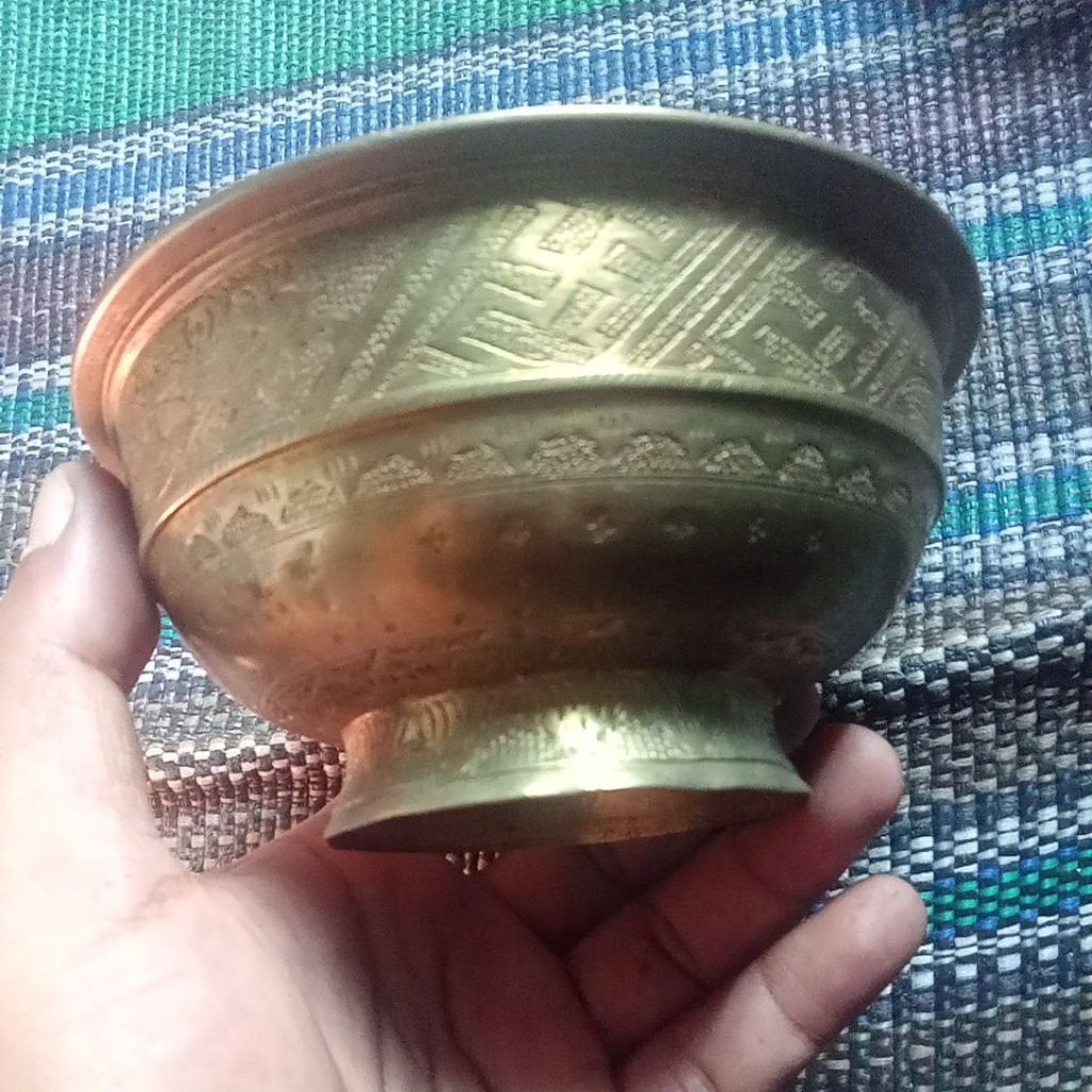 mangkok bokor Kuningan ukir jadul